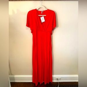 Bright orange/red maternity dress